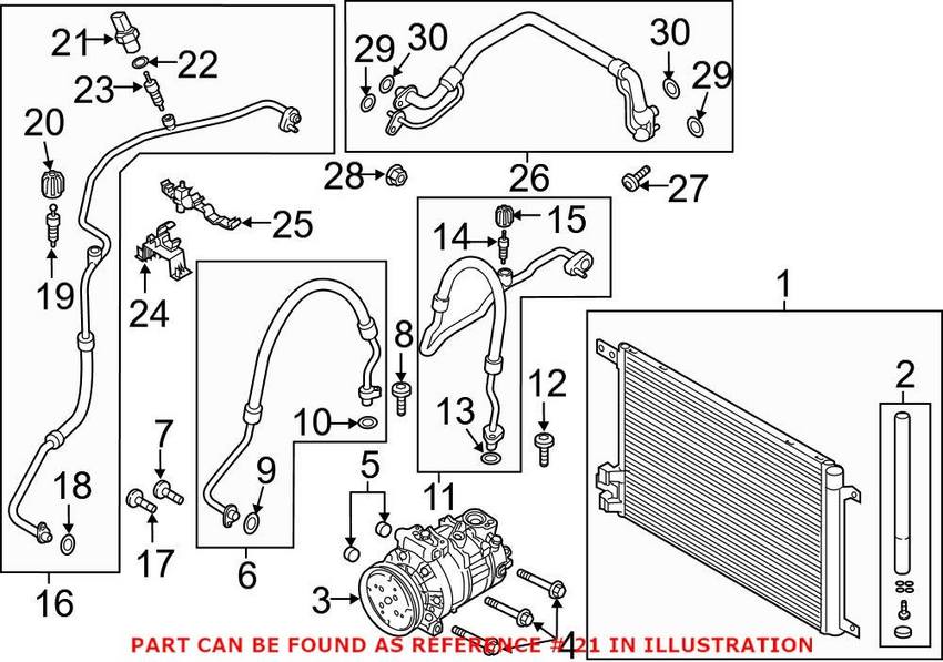 Audi VW A/C Refrigerant Pressure Sensor 4H0959126B